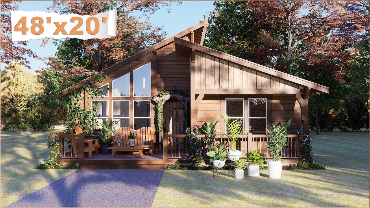 This Little Cottage House Has Everything! 1390 sqft Cabin House With Floor Plan