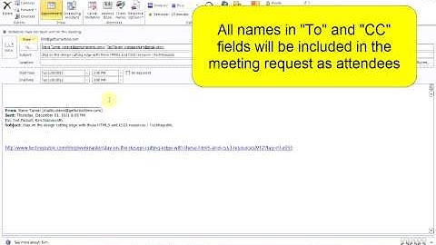 How to Create a Meeting from an e-mail Message (Outlook 2010) - by Turner Time Management