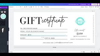 Edit Your Gift Certificate I Full Tutorial I Canva Editing