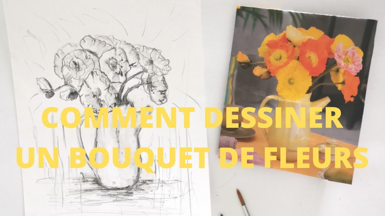 COMMENT DESSINER UN BOUQUET DE FLEURS ? - YouTube