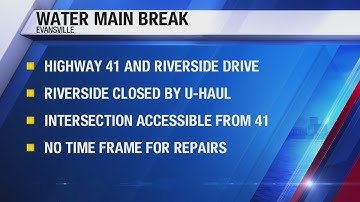 Water main break in Evansville forces closure of busy intersection