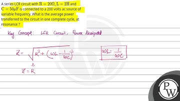 A series LCR circuit with \\(\\mathrm{R}=20 \\Omega, \\mathrm{L}=2 \\mathrm{H}\\) and \\(\\mathr....