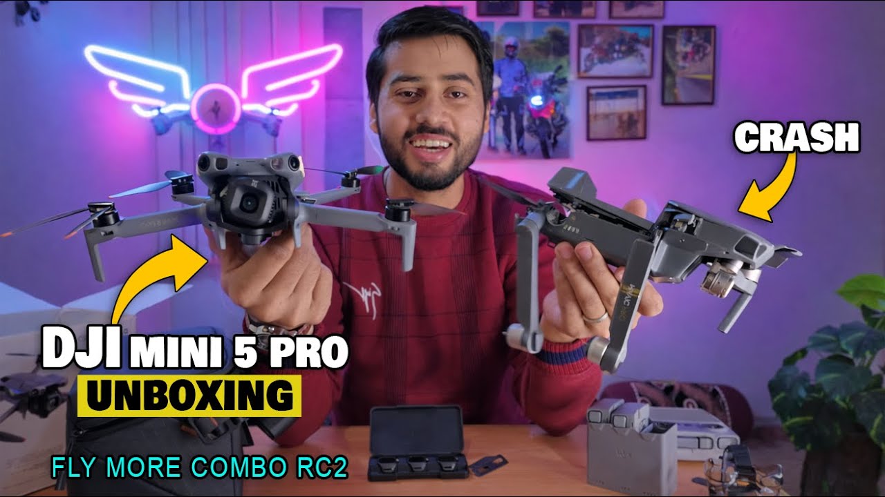 DJI MINI 5 PRO UNBOXING 😍 FLY MORE COMBO RC 2 - YouTube