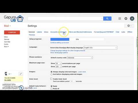 Cara Impor Webmail Universitas Brawijaya ke Gmail