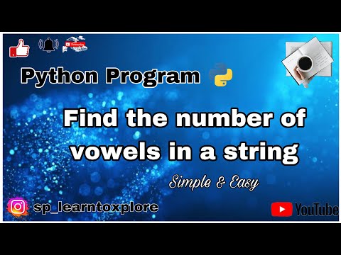 Count the number of Vowels in a String | Python Programs | Python
