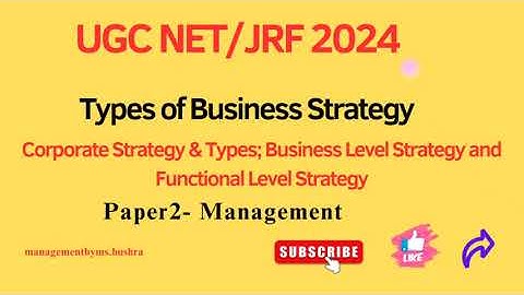 Levels of Strategy| Types of Strategy| Strategic Management| UGC NET/JRF| MBA| BBA| M.COM| B.COM