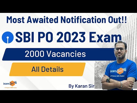 SBI PO 2023 | Notification out | 2000 Vacancies | All Details | By Karan Sir