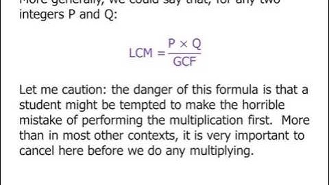 GCD LCM Formula