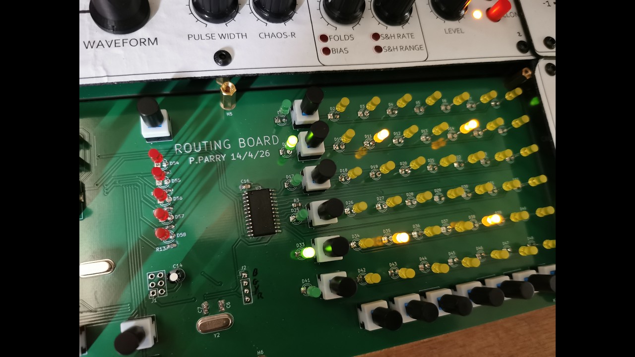 ESP32-S3 Synthesizer development continued! Routing matrix fitted ...