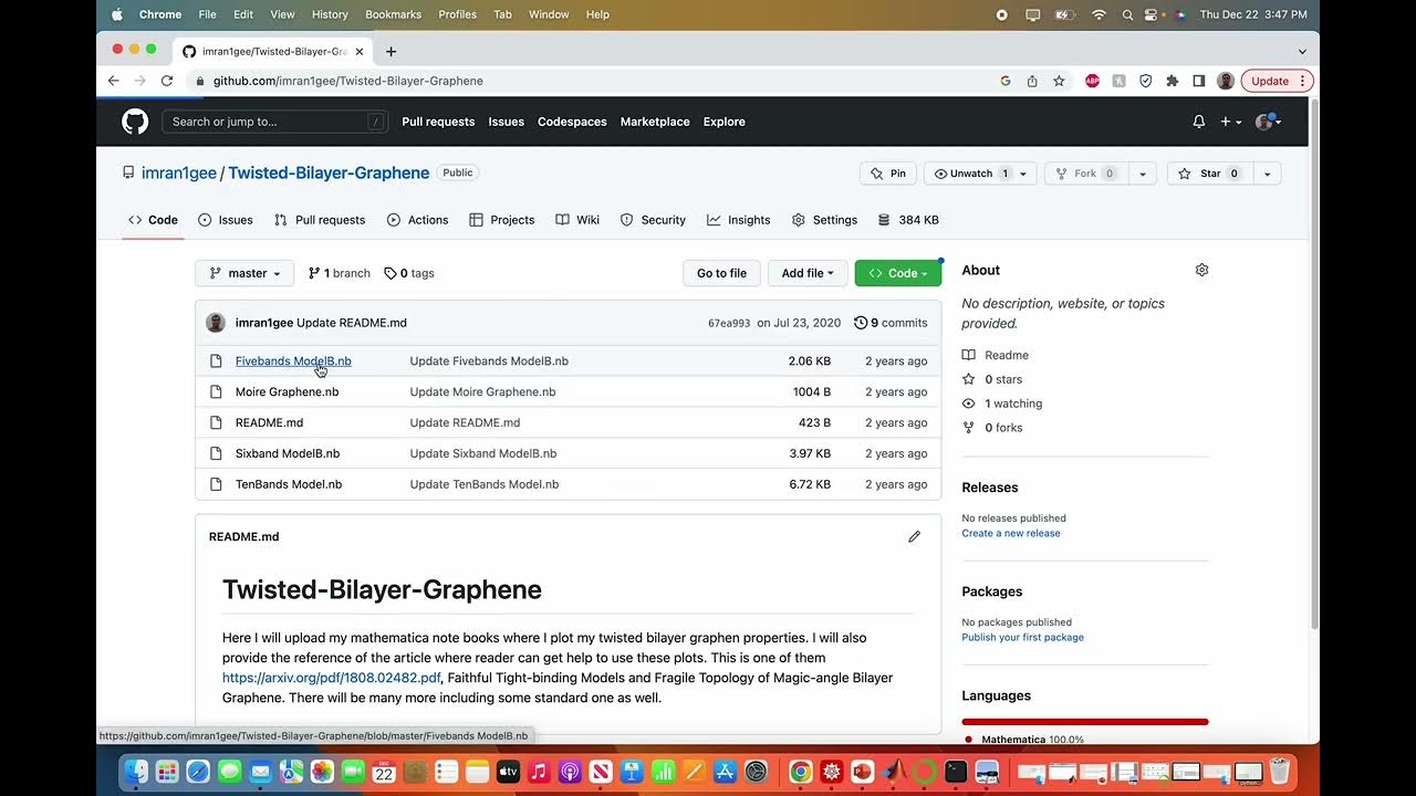 Download Mathematica Notebook from Github and run the notebook YouTube