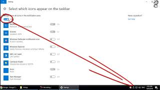 How to hide taskbar icon arrow (show hidden icons) in windows 10