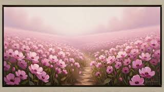 Valentine’s Day Pink Flower Field 4K | Romantic Love TV Art Screensaver | Soft Floral Wallpaper screenshot 1