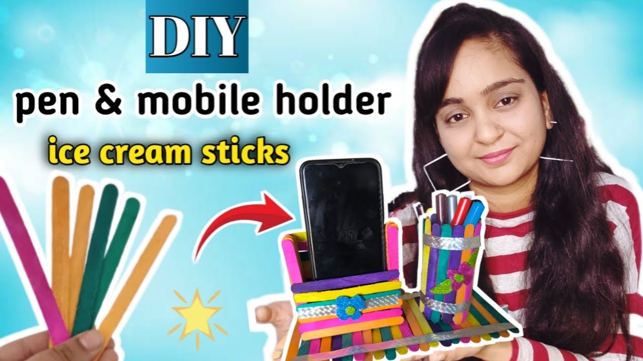 DIY Candy Stick Pen Holder & Mobile Holder | Waste Material Craft Ideas| MJ articraft🙂