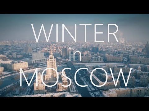 Vakker VINTER Moskva by lufthjul/ Зимняя, заснеженная, красивая Москва, аэросъемка