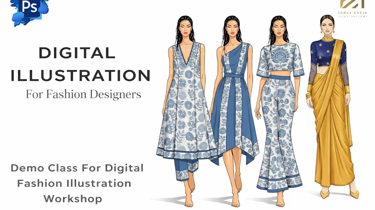 Digital Fashion illustration Using Mouse | Demo/Free Class | Learn how ...