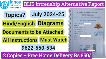 BLIS Intrenship Alternative Report IGNOU || BLII-230 || Literature Survey Report Sample