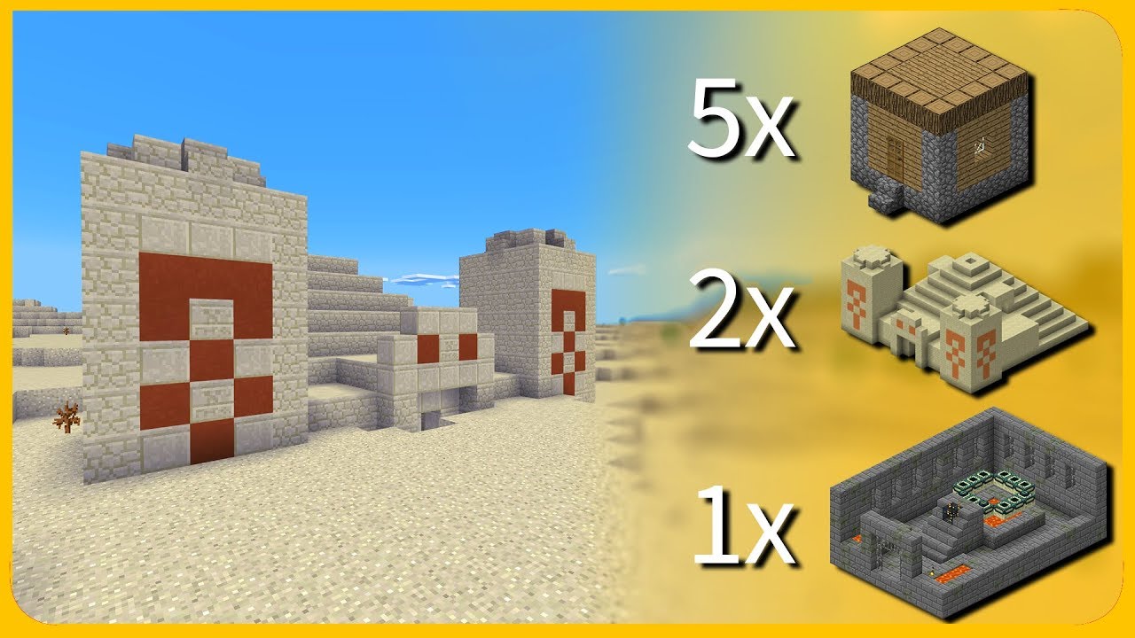 Minecraft Pe Seeds Crazy Seed Stronghold 5 Villages 2 Desert Temples Mcpe 1 1 1 2 Youtube