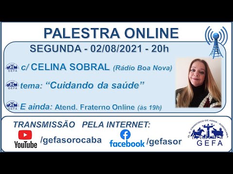 Assista: Palestra Online - c/ CELINA SOBRAL (02/08/2021)