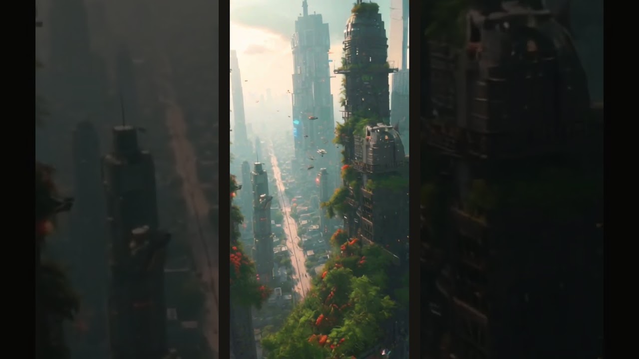 Rust meets roots in the neon jungle. Cyberpunk, nature thrive together. 