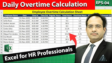 Calculate Overtime with Amount in Excel - Excel for HR Professionals