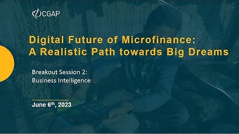 Webinar | Breakout session: Business Intelligence (Digital Future of Microfinance)