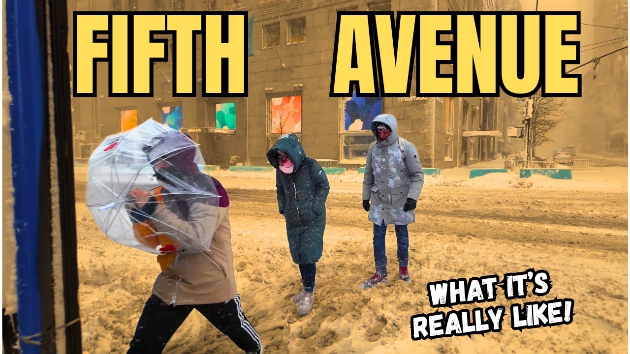Exploring Manhattan's FIFTH AVENUE In A BLIZZARD Snowstorm | NYC ULTRA-WEALTHY Neighborhoods!