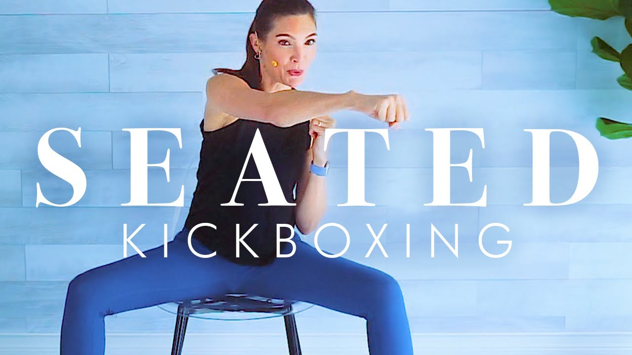 Chair Cardio Kickboxing Workout for Seniors & Beginners w/ Light Weight Arm Toning