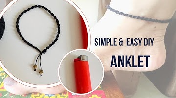 Diy anklet | Diy easy bracelet and anklet | Black thread anklet tutorial | how to make anklet | Diy