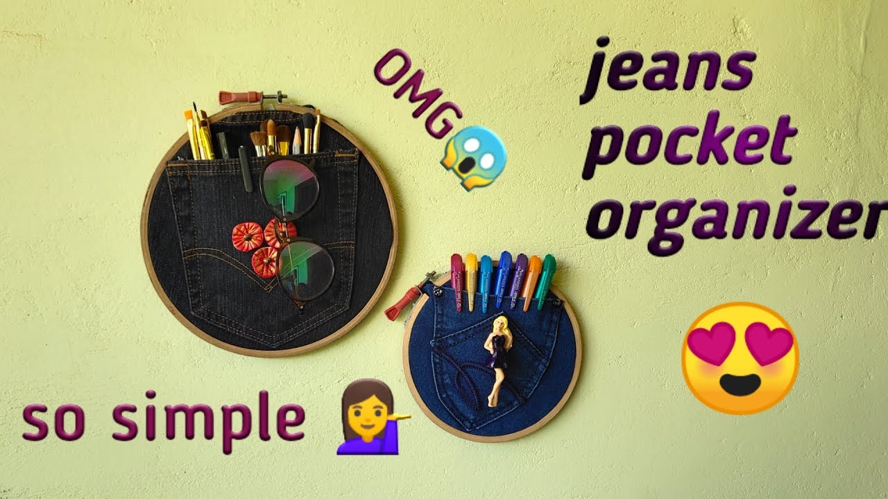 How to make jean pocket organizerDIY denim pocket organizer jeans