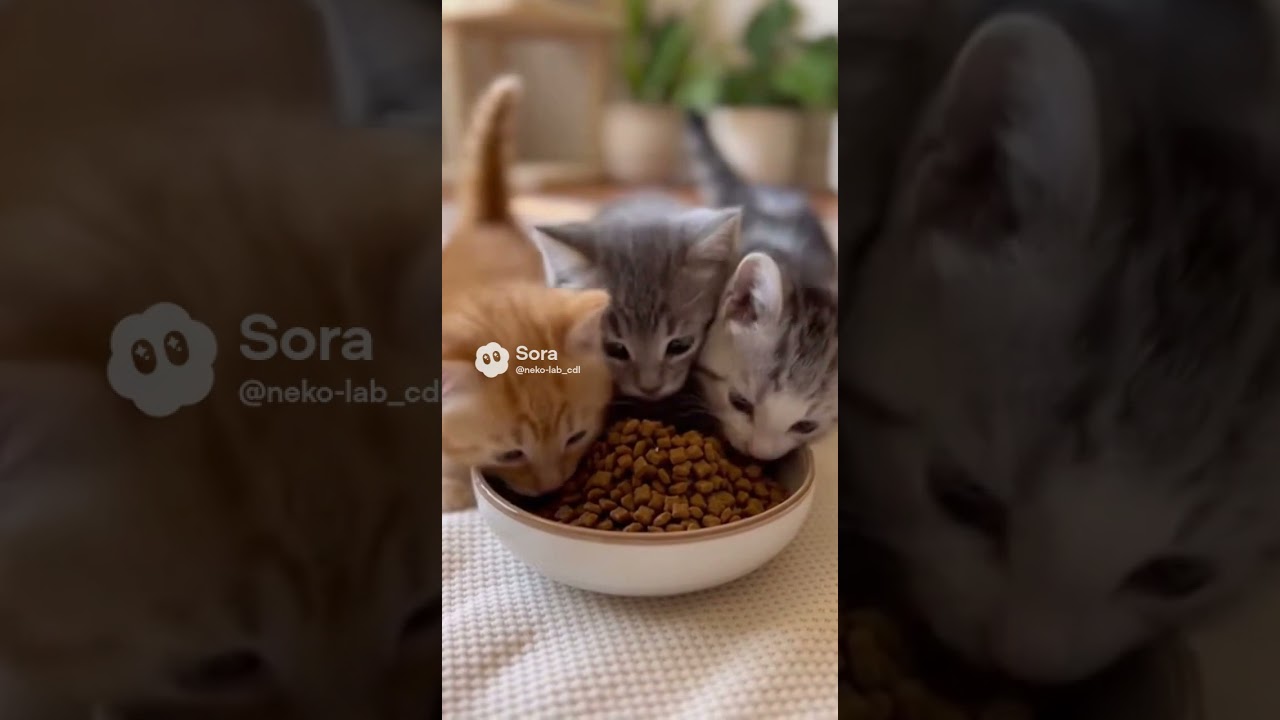 Three hungry kitties😸 / Cat's Daily Life🐾 