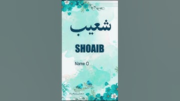 Shoaib - Who Shows The Right Path - To create and inform the detail or your beautiful names.
