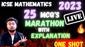 ICSE Mathematics 2023: Live 25 Important MCQ