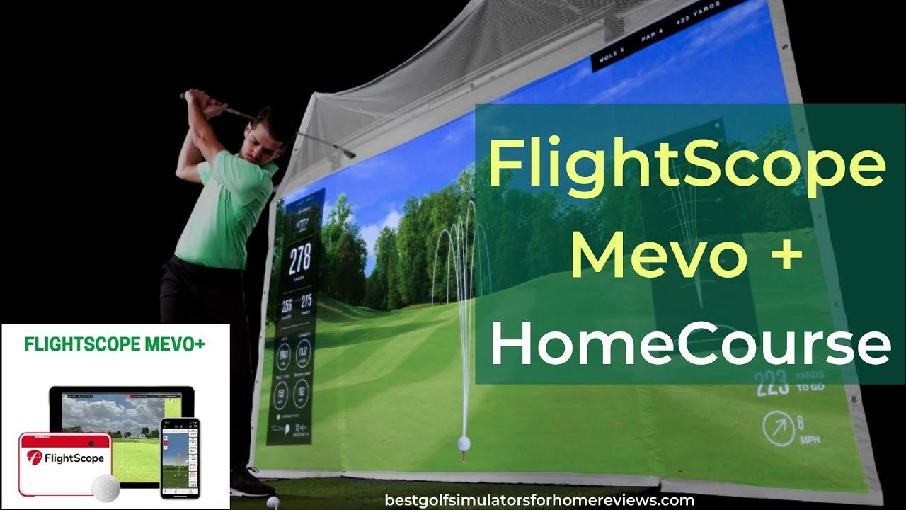 FlightScope Mevo Plus HomeCourse Retractable Screen Best Golf Simulators for home YouTube