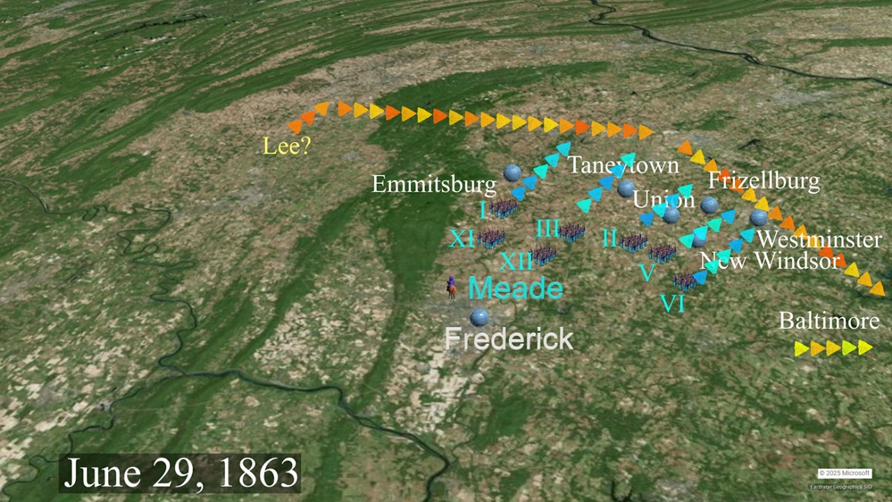 Meade at Gettysburg: Battle through Meade's Eyes | Illustrated Map | Battle of Gettysburg