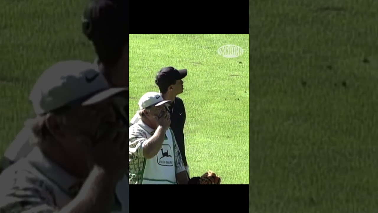 Tiger and his caddie at the 1997 Masters