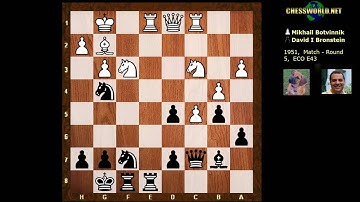 Evolution of Chess Style #188: Mikhail Botvinnik vs David Bronstein - World Ch. 1951 - Game 5