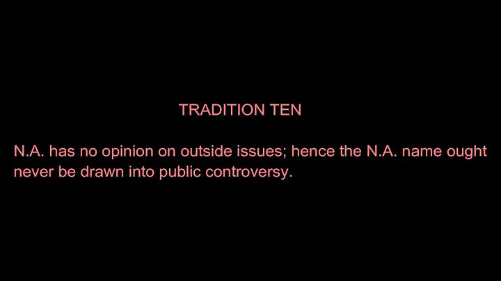 Tradition Ten - Narcotics Anonymous Original Basic Text - Grey Book