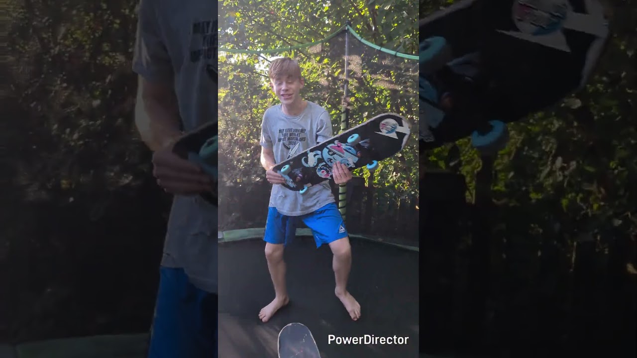 скейтборд на батуте 