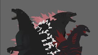 Evolved Godzilla, shin Godzilla and Heisei Godzilla shenanigans part one