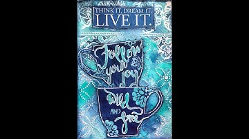 Mixed Media Art Journal Tutorial For Beginners- Designer Coffee Cups- Napkin Collage
