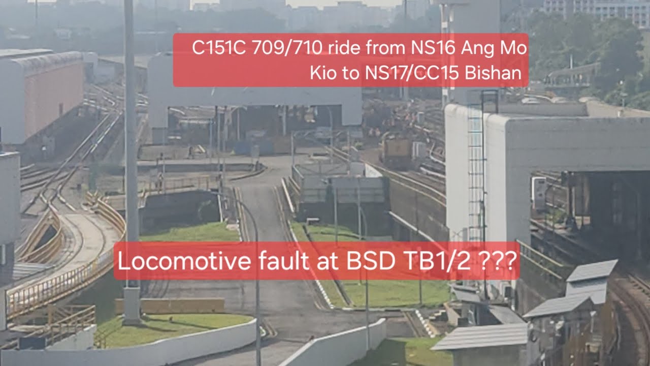 (Locomotive fault??)[SMRT] C151C 709/710 NSL (NS16 Ang Mo Kio to NS17 ...