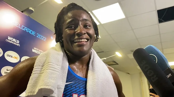 Tamyra Mensah Stock (68 kg) wins gold in womens fr...
