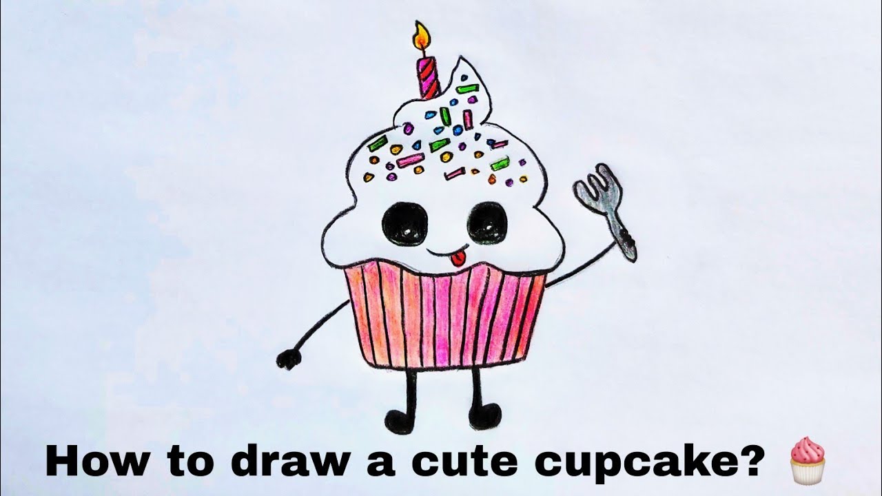 How to draw a cute cupcake Drawing a cute cupcake Drawing a cupcake