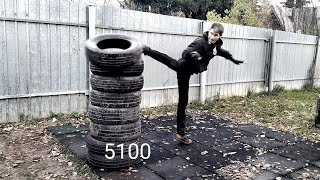Супер-упражнение на развитие скорости серий ударов ногами. День 51.