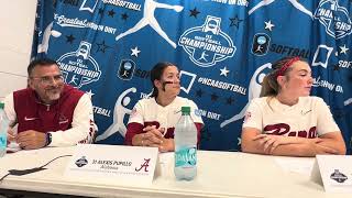 Alabama softball postgame after beating LSU in Supers