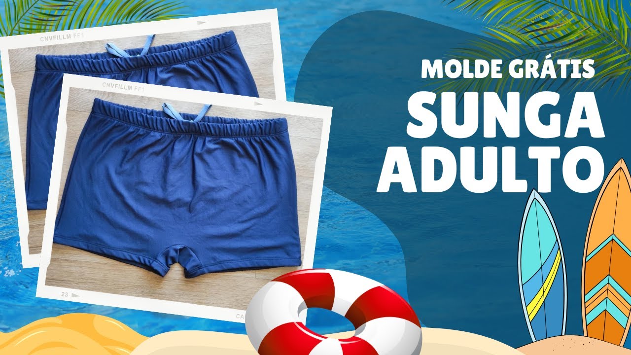 #MoldeGrátis | Como Fazer Sunga Adulto