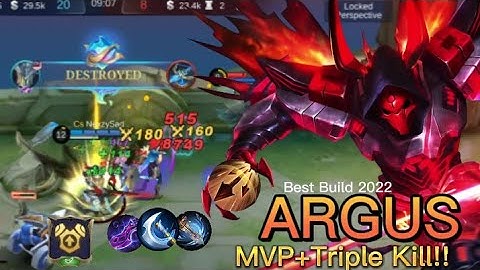 MVP+Triple Kill!! Argus New Meta with Marksman Emblem!! - Build Top 1 Global Argus ~ MLBB