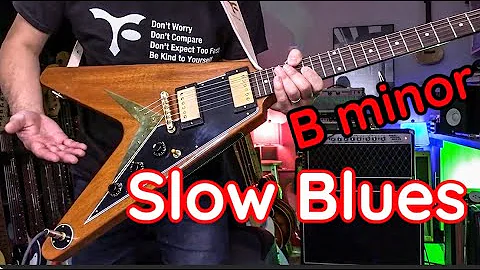 B minor Slow BLUES Guitar Lesson for you!