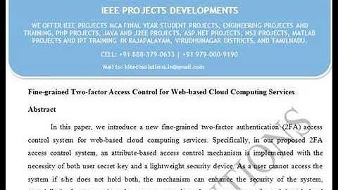 Fine grained Two factor Access Control for Web based Cloud Computing Services