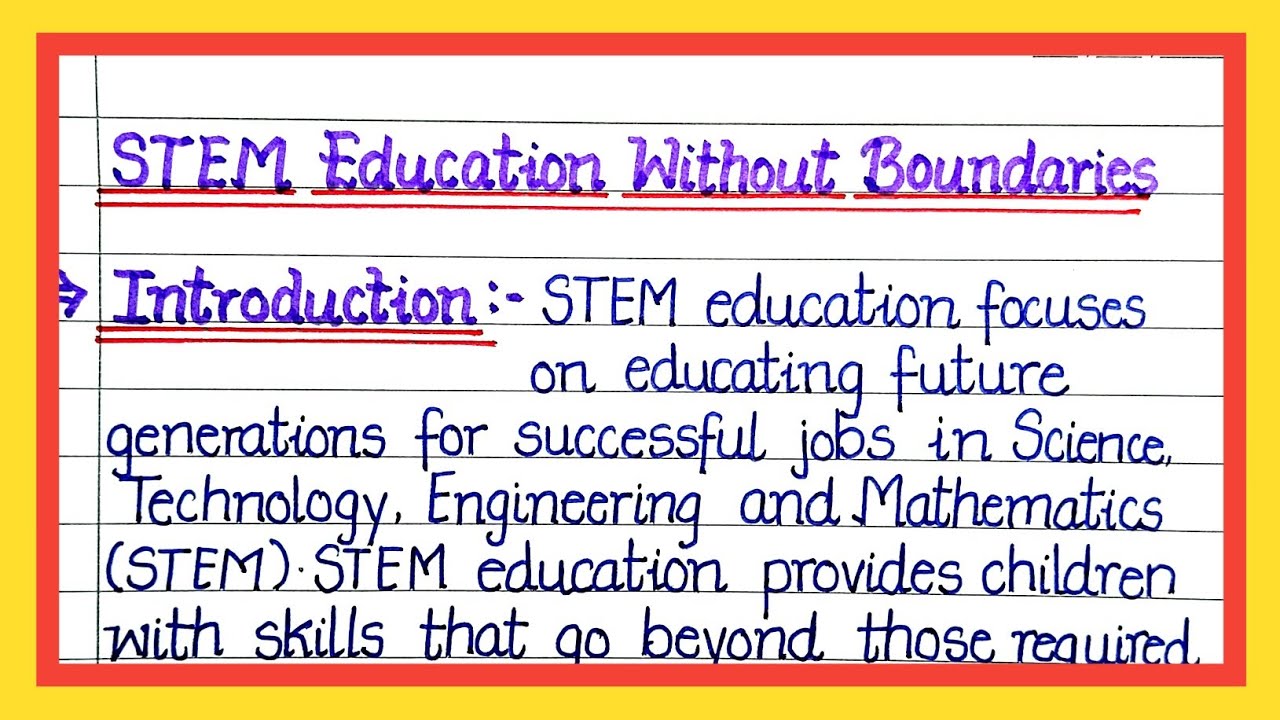 essay on stem education without boundaries